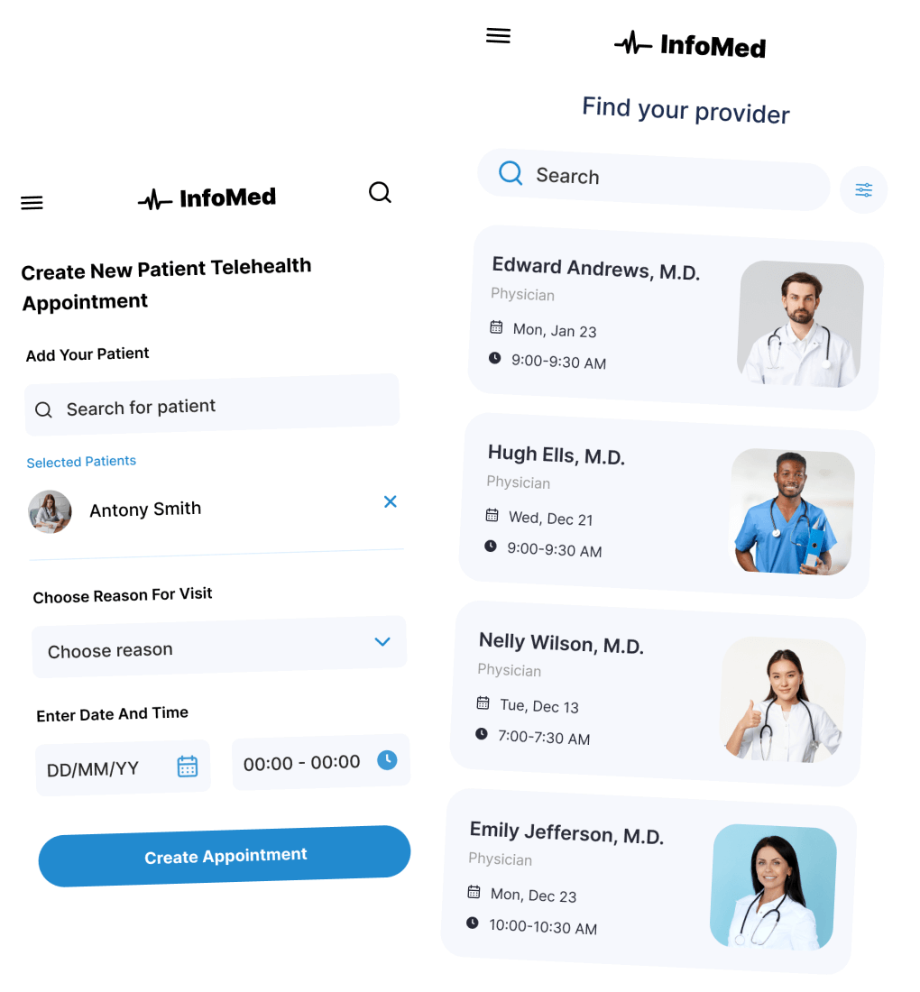 Telehealth software development case study developed by Softermii