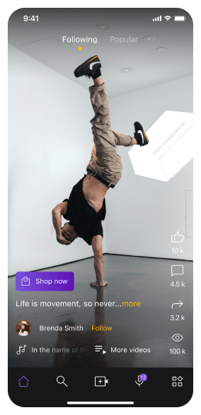 Seamless video feed that buffers up to 10 videos to provide flawless scrolling experience